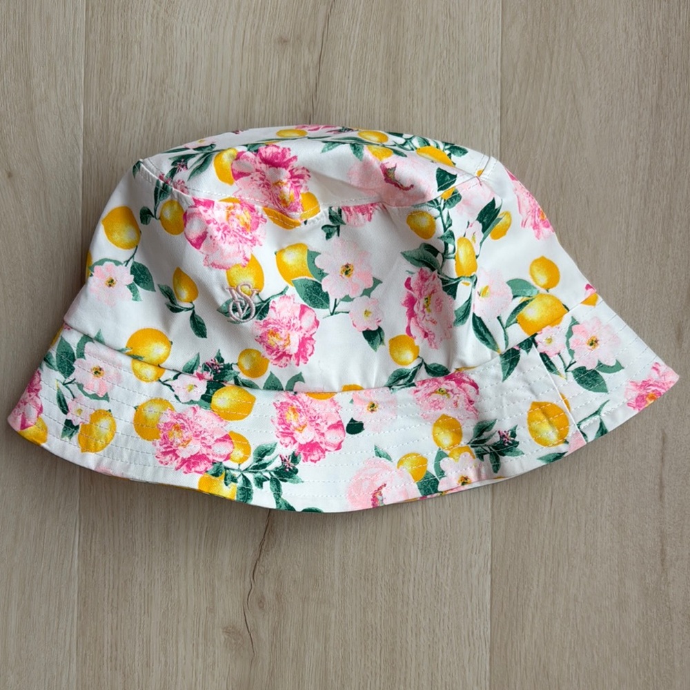 Victoria's Secret White and Yellow Floral Bucket Hat